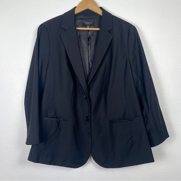 Talbots petities sz. 16 wp black tailored suit jacket | wool blend, business - Picture 1 of 10